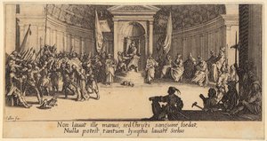 Obmywanie stóp, arkusz 1 z cyklu „Wielka Pasja” autorstwa Jacques Callot