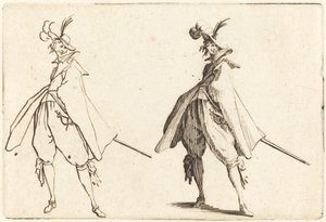 Pan w dużym płaszczu, widok z przodu autorstwa Jacques Callot