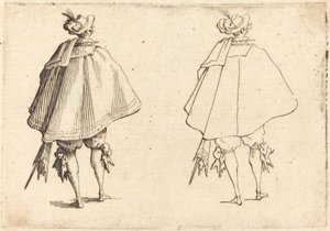 Dżentelmen w dużym płaszczu, widziany z tyłu, c. 1617. autorstwa Jacques Callot
