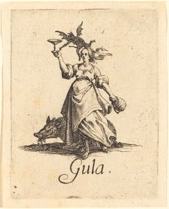 Obżarstwo, prawdopodobnie po 1621 roku. autorstwa Jacques Callot