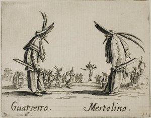 Guatsetto - Mestolino, płyta 5 z Balli di Sfessania autorstwa Jacques Callot