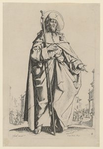 Święty Jakub Starszy, arkusz 7 z serii „Jezus, dwunastu apostołów i Maria” autorstwa Jacques Callot