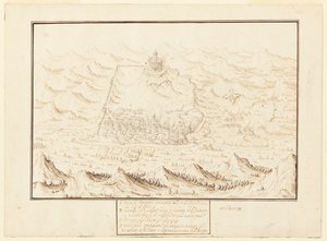 Widok izometryczny Torra de Ottaggio autorstwa Jacques Callot