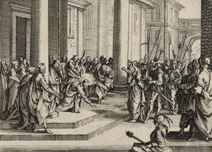 Jezus i cudzołożnica, 1635 autorstwa Jacques Callot