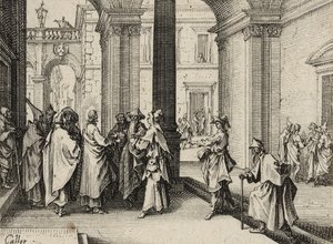 Jezus i doktorzy prawa, 1635 autorstwa Jacques Callot