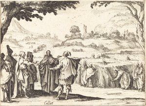 Jezus z faryzeuszami autorstwa Jacques Callot