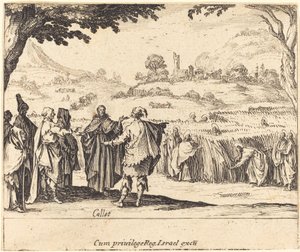 Jezus z faryzeuszami autorstwa Jacques Callot