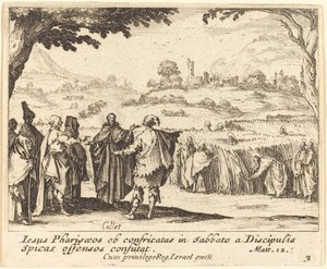 Jezus z faryzeuszami, 1635. autorstwa Jacques Callot