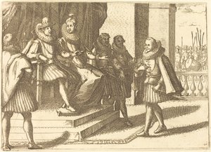 Król i królowa w konsultacjach w sprawie Turków autorstwa Jacques Callot