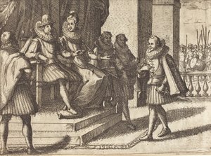Król i królowa w naradzie w sprawie Turków [recto], 1612. autorstwa Jacques Callot