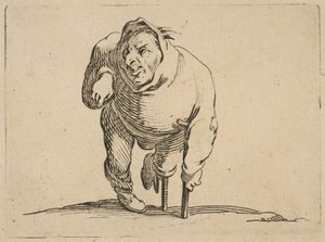 Kaleka z kulą i drewnianą ..., 1616-22. autorstwa Jacques Callot