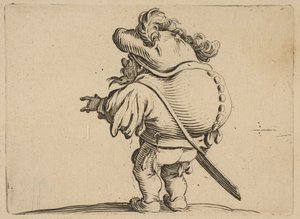 Mężczyzna z dużym plecami ozdobiony..., 1616-22. autorstwa Jacques Callot