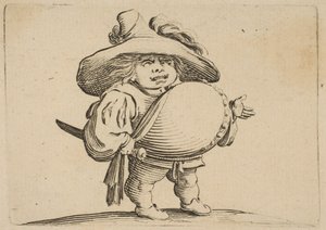 Mężczyzna z dużym brzuchem ozdobiony rzędem guzików Mężczyzna z dużym brzuszkiem ozdobi..., 1616-22.