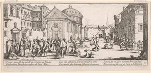 Szpital, ilustracja z książki The Large Miseries of War autorstwa Jacques Callot