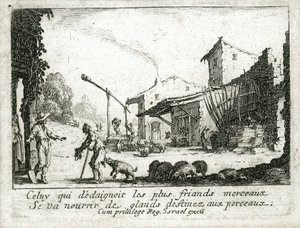 Życie syna marnotrawnego ... (rycina) autorstwa Jacques Callot