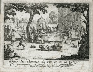 Życie syna marnotrawnego ... (rycina) autorstwa Jacques Callot