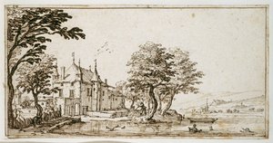 La Vieille Malgrange (pióro i brązowy tusz na papierze) autorstwa Jacques Callot