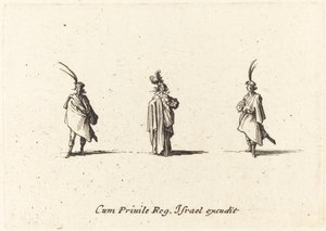 Dama w Długim Płaszczu i Dwóch Panów autorstwa Jacques Callot