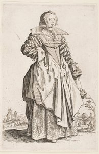 Dama w szerokim kołnierzu, z cyklu „Szlachta Lotaryngii” autorstwa Jacques Callot