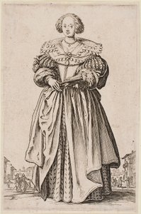 Dama z wachlarzem, z cyklu „Szlachta Lotaryngii” autorstwa Jacques Callot