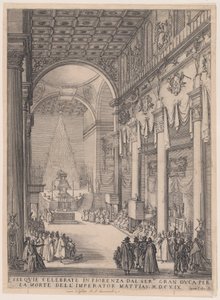 Katafalk cesarza Macieja, zwany także Małym kaznodzieją, Kaplicą pogrzebową we Florencji i Requiem cesarza Macieja autorstwa Jacques Callot