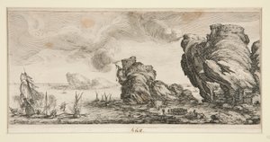 Le combat naval (bitwa morska), z Krajobrazów dla Giovanniego de Medici autorstwa Jacques Callot