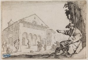 Kaprysy, Przytułek. Trzydziesty ósmy numer serii 50 rycin wykonanych w Nancy (Lieure 465, Meaume 843) autorstwa Jacques Callot