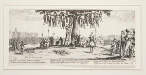 Wielkie nieszczęścia wojenne: N. 11 - Powieszenie autorstwa Jacques Callot