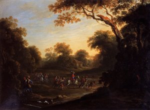 Życie żołnierza, przestępców i więźniów (olej na miedzi) autorstwa Jacques Callot