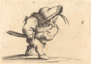 Człowiek przygotowujący się do dobycia miecza autorstwa Jacques Callot
