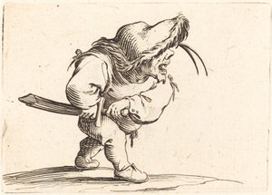 Człowiek przygotowujący się do dobycia miecza, c. 1622. autorstwa Jacques Callot