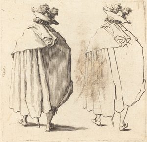 Mężczyzna w płaszczu, widziany z tyłu autorstwa Jacques Callot