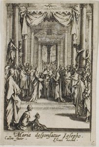 Maryja poślubia Józefa, z Życia Dziewicy autorstwa Jacques Callot