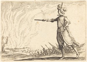 Dowódca wojskowy na piechotę, ca. 1622. autorstwa Jacques Callot