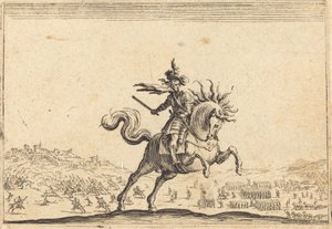 Dowódca wojskowy na koniu autorstwa Jacques Callot