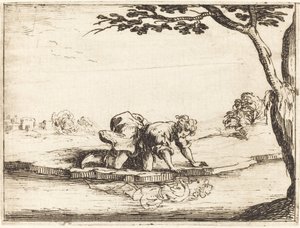 Narcyz patrzący w wodę autorstwa Jacques Callot