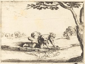 Narcyz patrzący w wodzie, 1628. autorstwa Jacques Callot