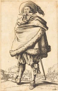 Szlachcic ubrany w płaszcz obszyty futrem autorstwa Jacques Callot