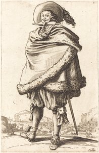 Szlachcic owinięty płaszczem obszytym futrem autorstwa Jacques Callot