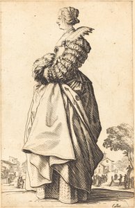 Szlachetna kobieta w profilu z rękami w mufce autorstwa Jacques Callot