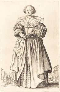 Szlachetna kobieta z wachlarzem autorstwa Jacques Callot