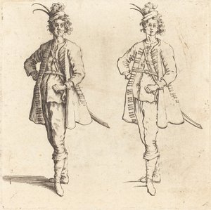 Oficer, widok z przodu autorstwa Jacques Callot