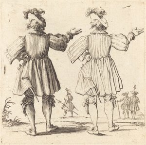 Oficer z pióropuszem, widziany z tyłu autorstwa Jacques Callot