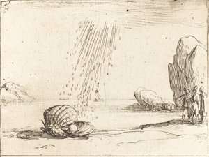 Ostryga z perłą. autorstwa Jacques Callot