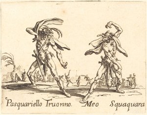 Pasquariello Truonno i Meo Squaquara autorstwa Jacques Callot
