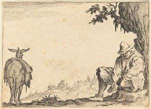 Chłop zdejmuje but autorstwa Jacques Callot