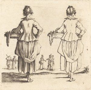 Wieśniaczka z koszem, widziana z tyłu autorstwa Jacques Callot