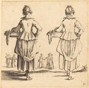 Wieśniaczka z koszem, widziana z tyłu autorstwa Jacques Callot