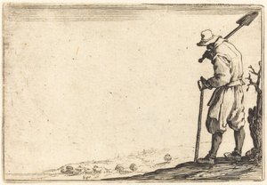 Chłop z łopatą na ramieniu autorstwa Jacques Callot