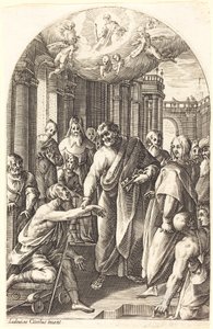 Piotr i Jan uzdrawiają chromych autorstwa Jacques Callot